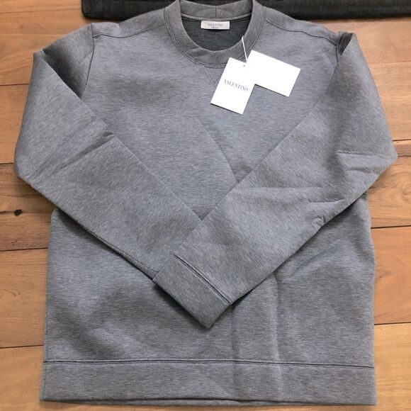 VALENTINO SMALL 100% COTTON MEN’S CREWNECK SWEATSHIRT MADE IN ITALY NEW w/ TAGS